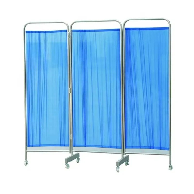 

High Quality Hospital Ward Screen Stainless Steel Moveable 3 Fold Medical Folding Ward Screen