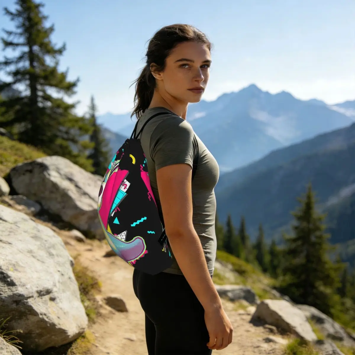 Rain World Slugcats Pattern Game Backpacks Portable Drawstring Bundle Pocket Sports Bag Book Bags for Man Woman Students