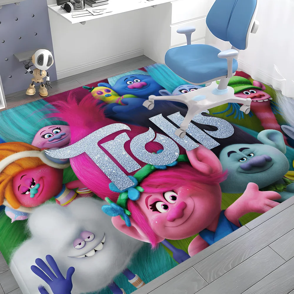 سجادة أرضية Happy Trolls مضادة للانزلاق تمتص الماء بشريط طويل وسادة نوم حصيرة Alfombra #4