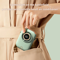 New Portable Electric Fan Creative Mini Neck Hanging Fan USB Rechargeable Silent Handheld Fan Outdoor Travel Electric Fan