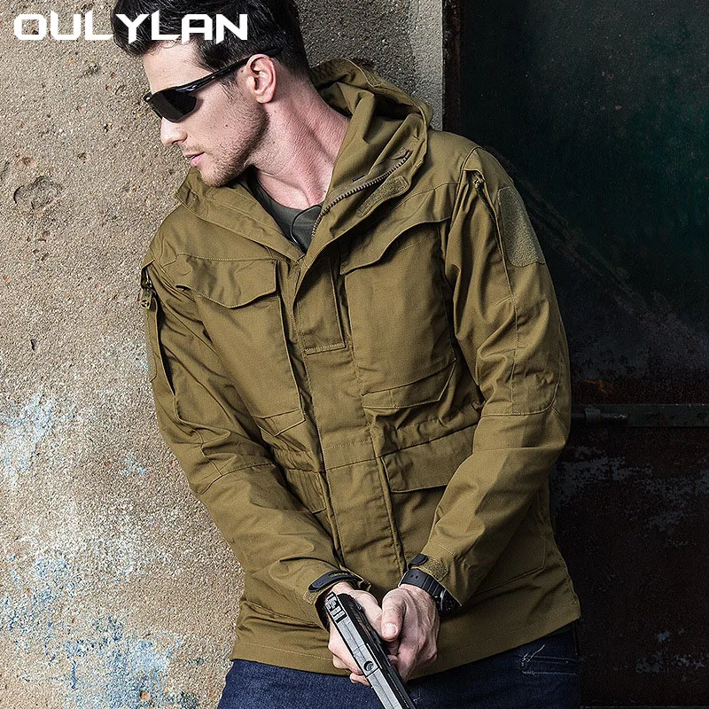 Outdoor Tactical Coat Men\'s Jackets Autumn/Winter Waterproof Windbreaker Mid length M65 Battlefield Charge Coat Workwea