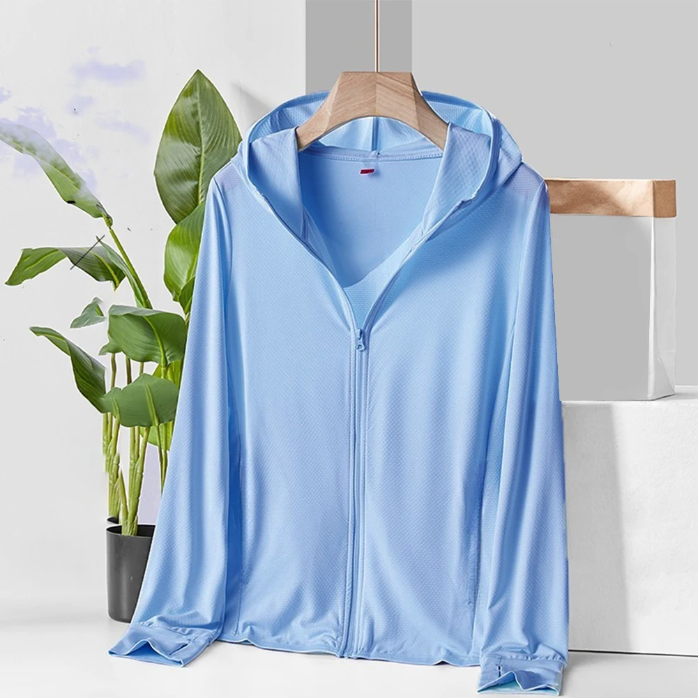 

Men's Quick Dry Sunscreen Jackets for Casual Wear Breathable Ice Silk Sun Protection Clothing with Long Sleeves