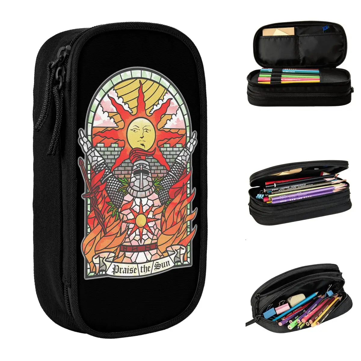 

Artorias Of The Abyss Solaire Of Astora Praise The Sun Pencil Case New Dark Souls 2 Pen Box Bag for Student Office Pencil Box