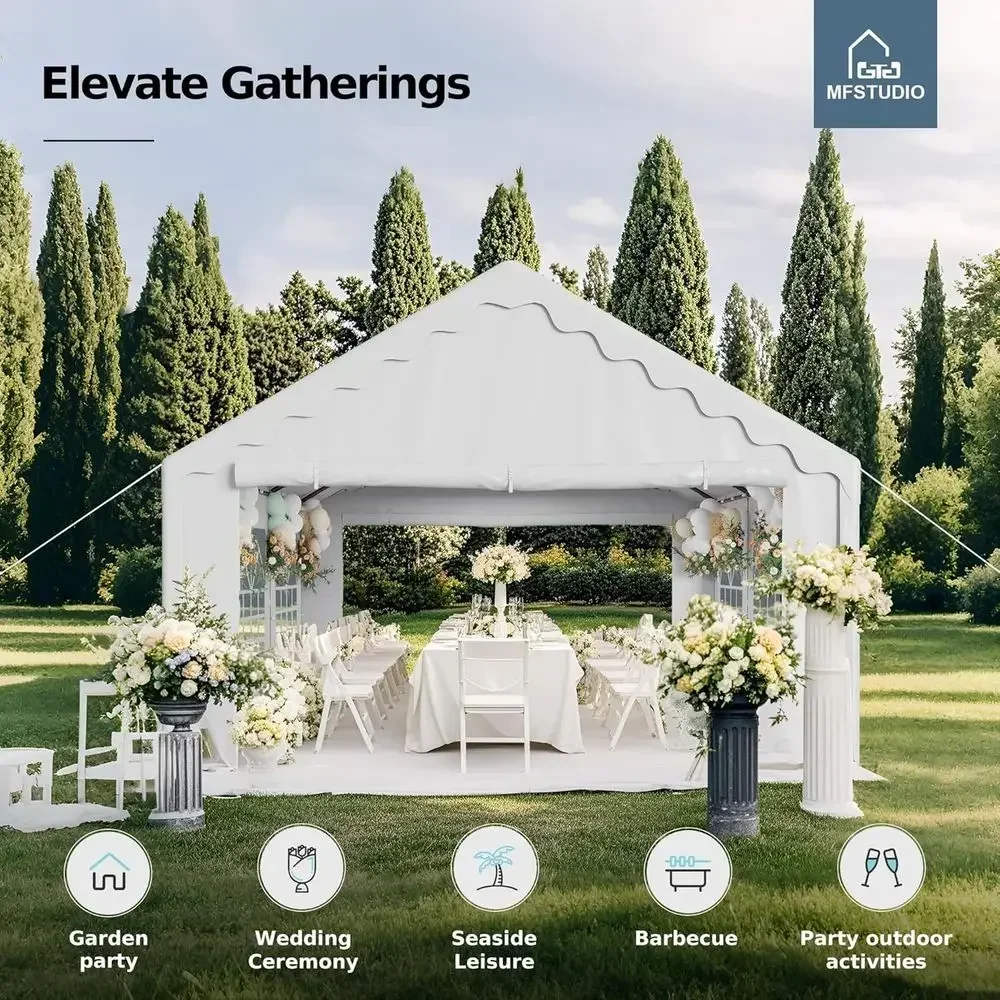 16'x20' Party Tent, Outdoor Heavy Duty Party Tents with Removable Sidewalls, Large Tent Shelter or Outdoor Events Wedding Birthd