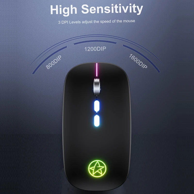 Rechargeable RGB Wireless Mouse USB 2.4Ghz Computer Mause Gamer Mouse LED Backlit Ergonomic Gaming Mice Silent For PC Laptop