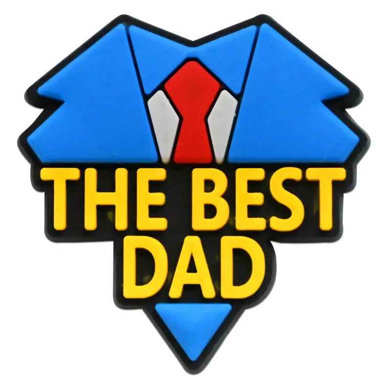 أنا أحب بابا النعال البلاستيكية زر الحذاء المختلط السحر سوبر بابا تسد الملحقات DIY رجل جراب هاتف هدايا عيد الأب X-mas #5