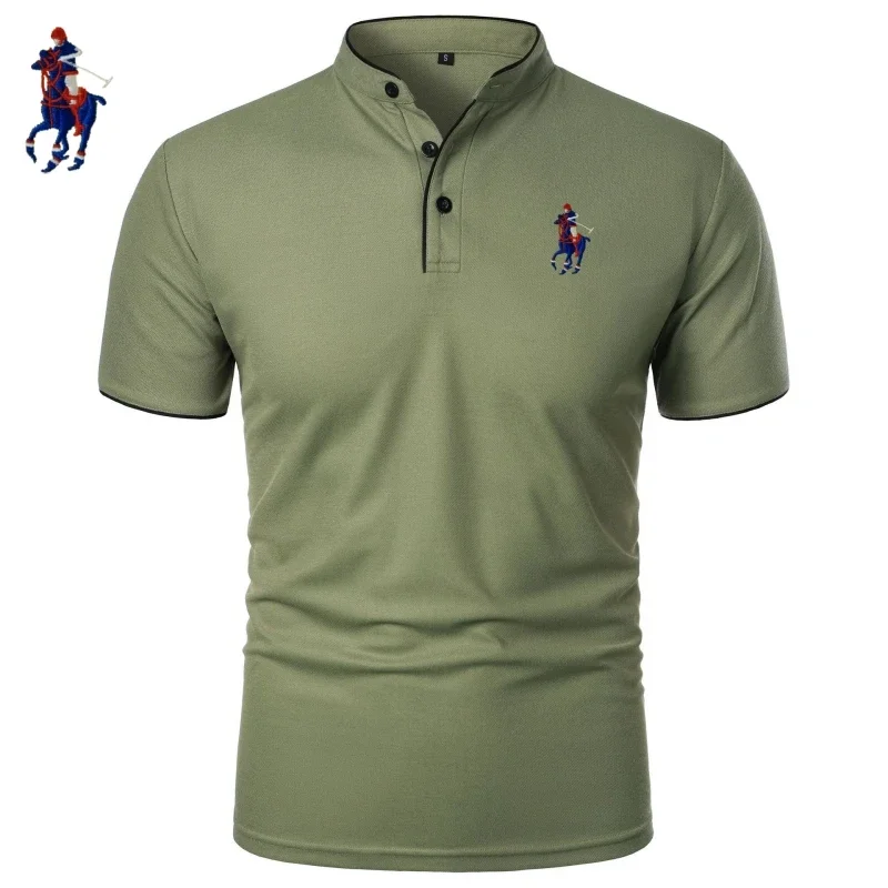 

Summer men's exquisite embroidered high-quality polo shirt, fashionable and casual, breathable and cool top