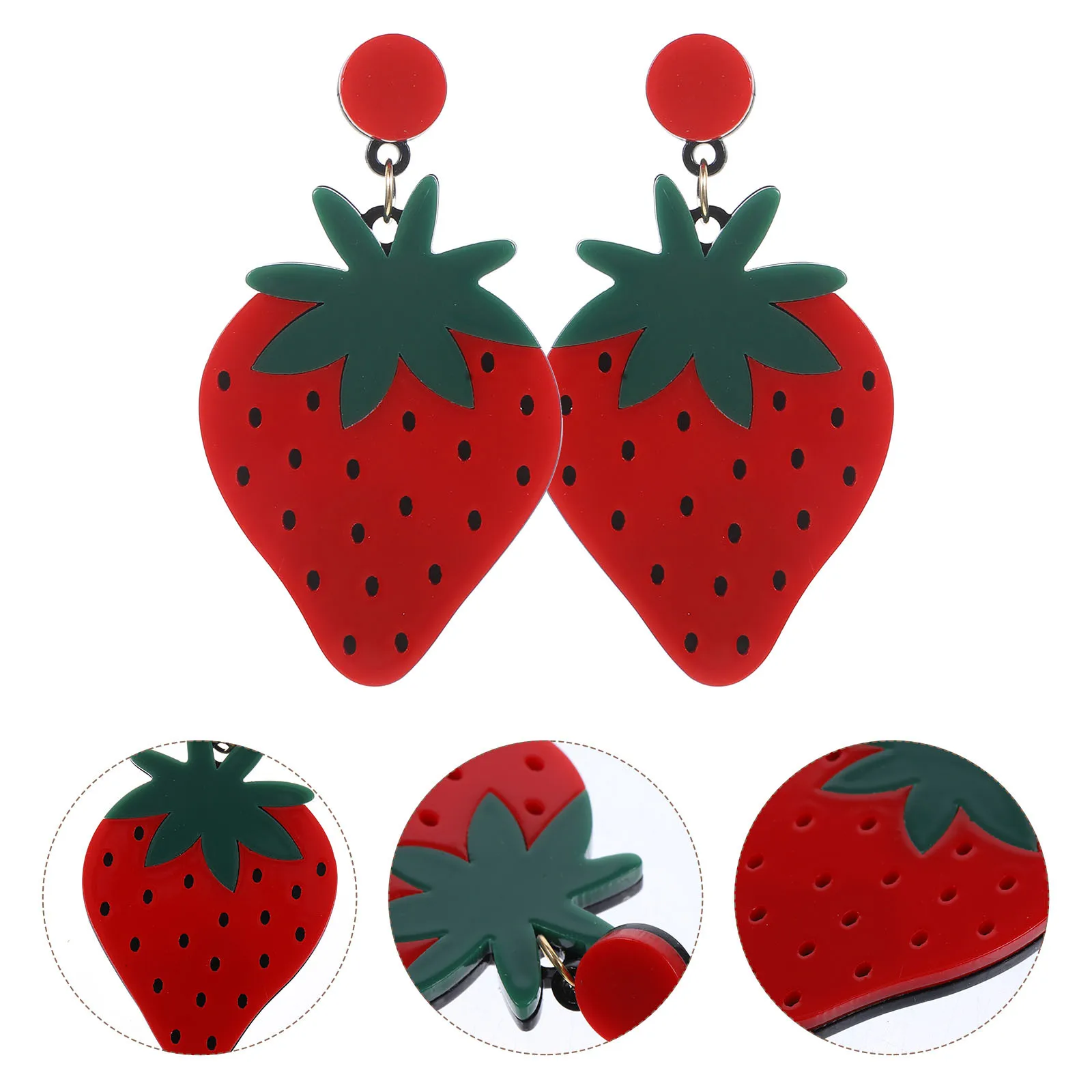 

1Pair Strawberry Earrings Alloy Fruit Earrings Daily Accessories Women Adorable Elegant Fashion Jewelry