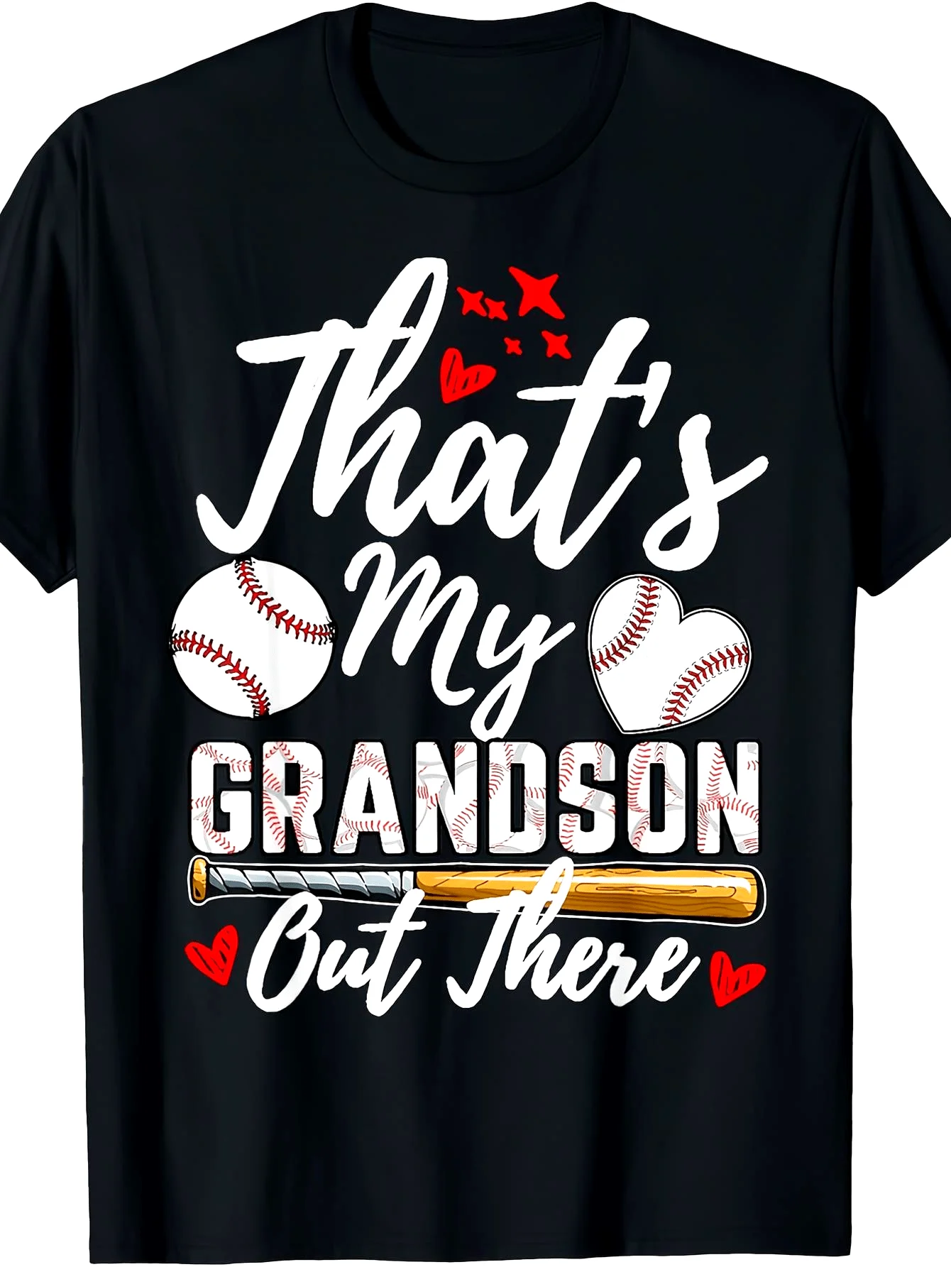 

Baseball Grandma Graphic T-Shirt - 100% Cotton, Casual Crew Neck, Short Sleeve, Machine Washable