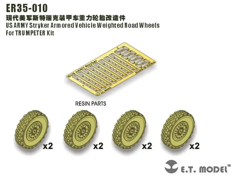 

ET Model ER35-010 1/35 US ARMY Stryker Armored Vehicle Weighted Road Wheels