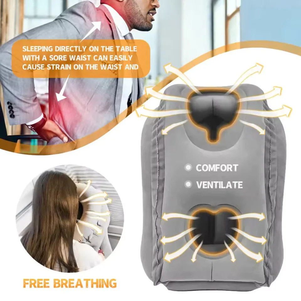 Inflatable Travel Sleeping Bag Portable Cushion Neck Pillow For Men Women Outdoor Airplane Flight Train Sleeping Easy