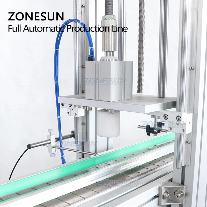 ZONESUN Nail Polish Bottle Filling Cap Pressing Machine Capping Machine Line With Cap Vibratory Feeder Flow Paste ZS-FAL180R7
