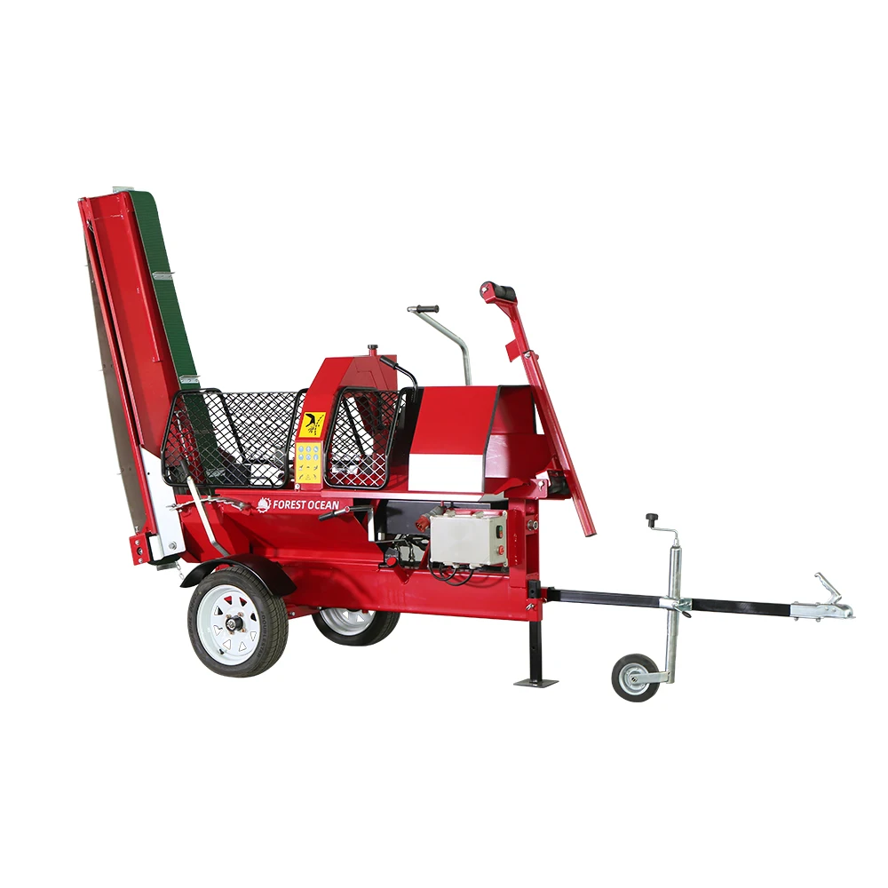 15T Forestry Machinery Combined Log Splitter Hydraulic Wood Splitter & Log Cutter with Conveyor Pump Core for Farm Equipment