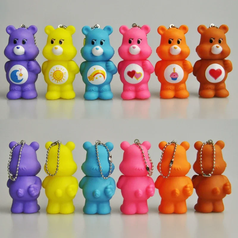 Cute Carebear Colorful Bear Bead Chain Doll School Bag Pendant Couple Jewelry Children's Holiday Gift