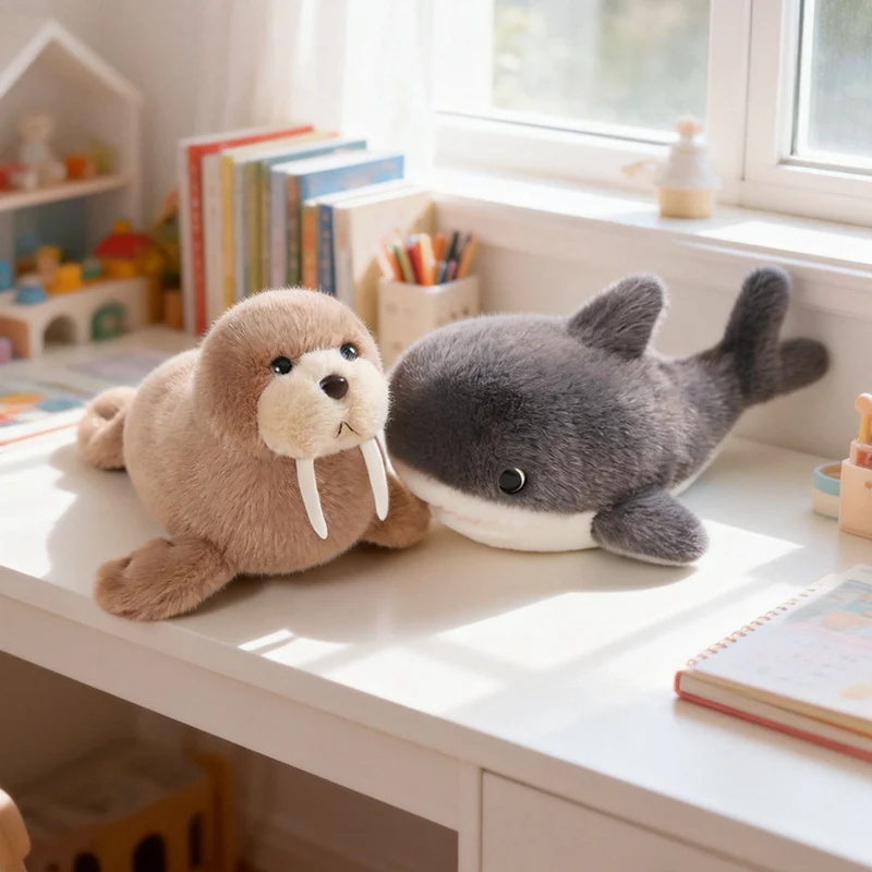 Novelty Deep Sea Creature Plush Toy, 7 Design Fluffy Marine Animal Stuffed Doll, Soft Touch Small Ocean Plush Gift .