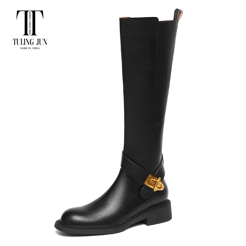 

TULING JUN2023 New Autumn Winter Knight Women's Boots Rounded Toe Medium Heel Sweet Fashion Cool Girl Comfort Shoes For Women L