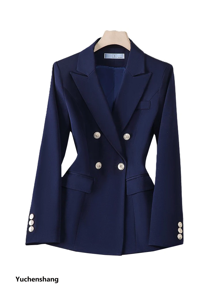 

Fashion Black Gray Blue Women's Blazer Ladies Female Formal Jacket Coat