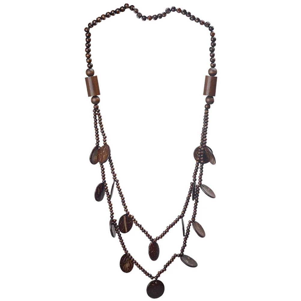 

Beaded Necklace Women Retro Bohemian Coconut Shell Jewelry Beach Party DIY Decor Ethnic Necklaces For Chains