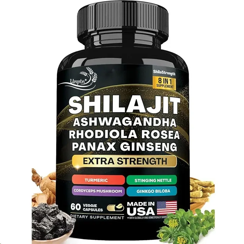 Shilajit 9000 Panax Ginseng South African Drunken Solanum, Rhodiola, Turmeric, Ginkgo, Urticata, Cordyceps, Mushroom