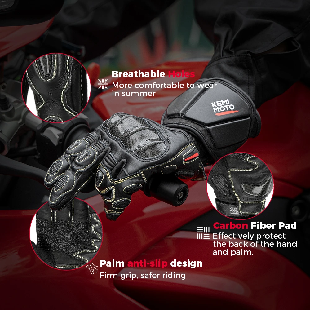 قفازات دراجات نارية جلدية من K - مراجعة Motorcycle Gloves Leather Knuckle وسعره