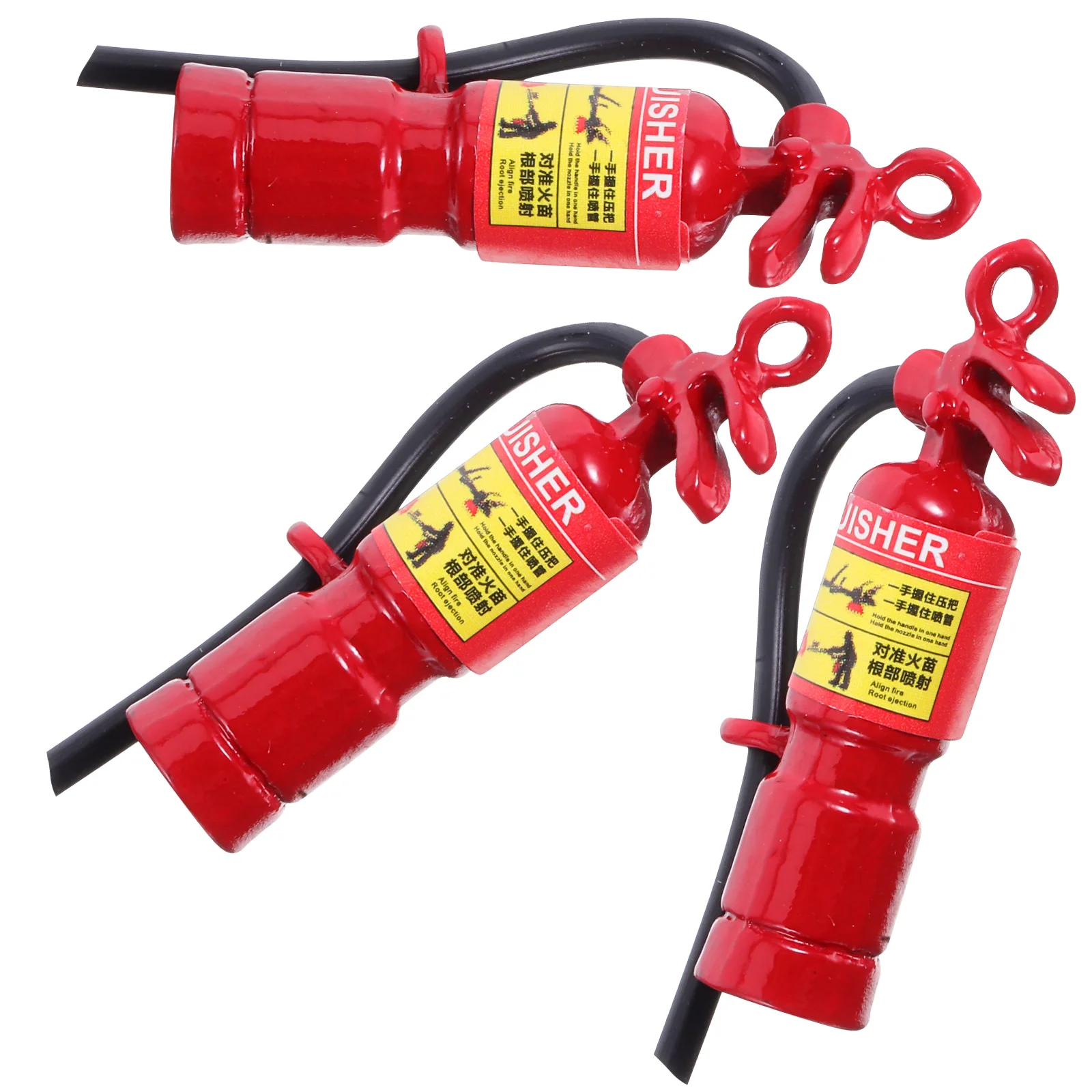 

3 Pcs Fire Extinguisher Model Home Accessories Miniatures Vacuum Figurine Red Dollhouse
