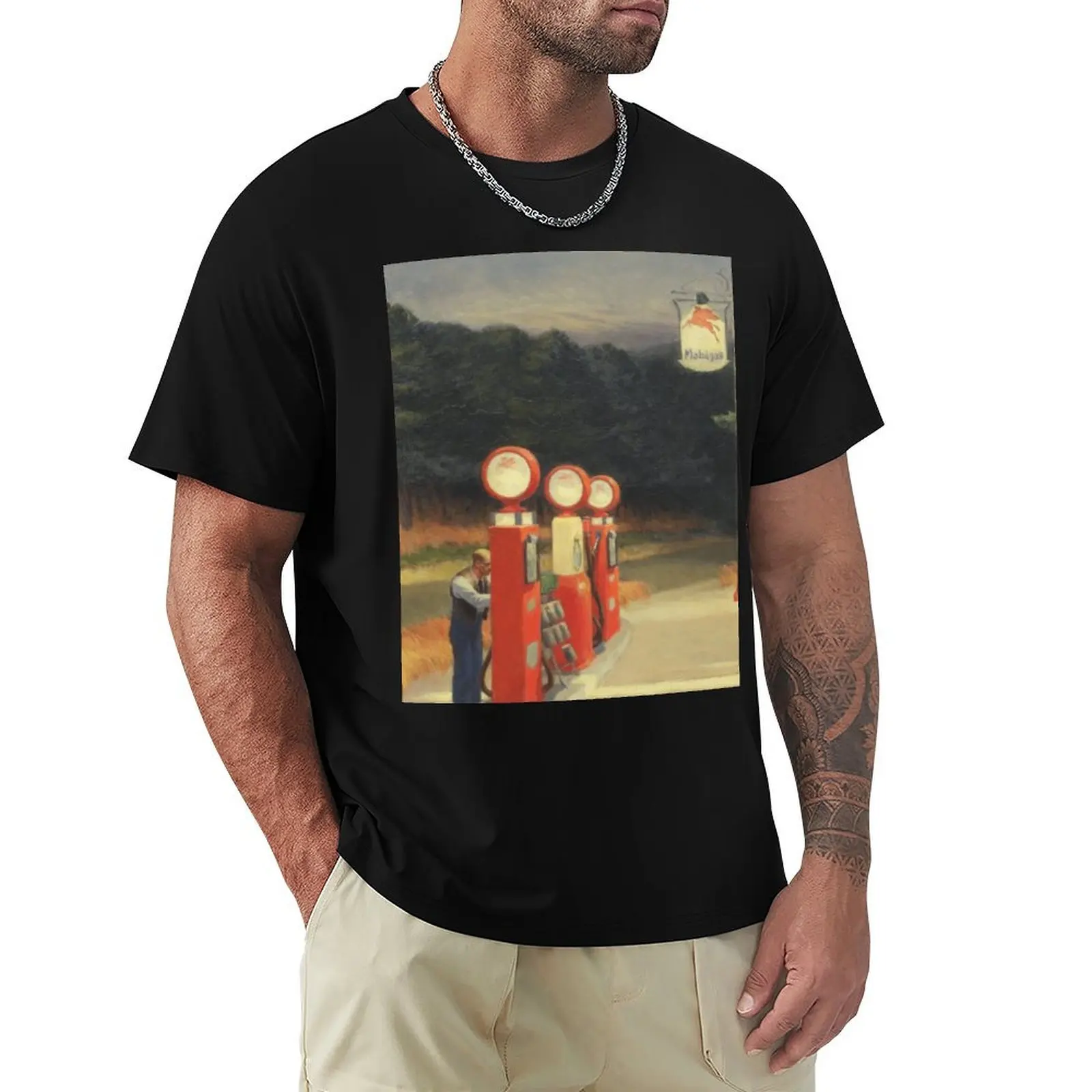 

1940s Gas Pump - Edward Hopper T-Shirt Casual Work Wear T-Shirt