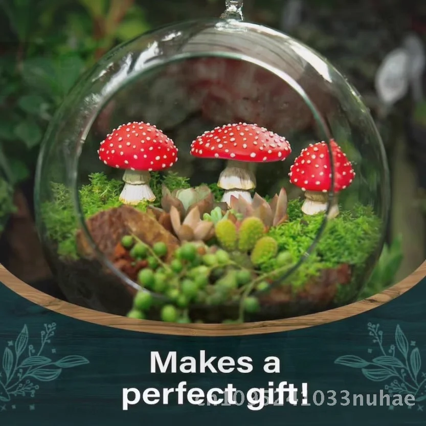 

Luminous Mushroom Mini Micro-Landscape Resin Statue 3D Potted Garden Simulation Home Decorative Piece for Party Gatherings