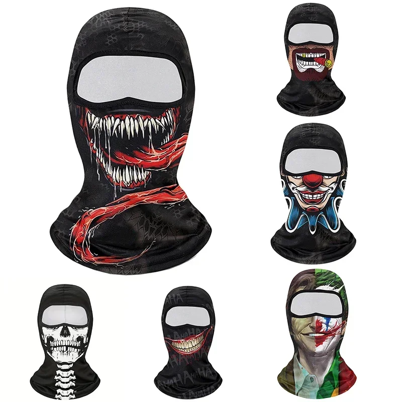 Men Skull Cycling 3D Printing Motorcycle Scarf Half Mask Outdoor Windproof Cycling Helmet Liner Riding Headgear Women Neck Cover