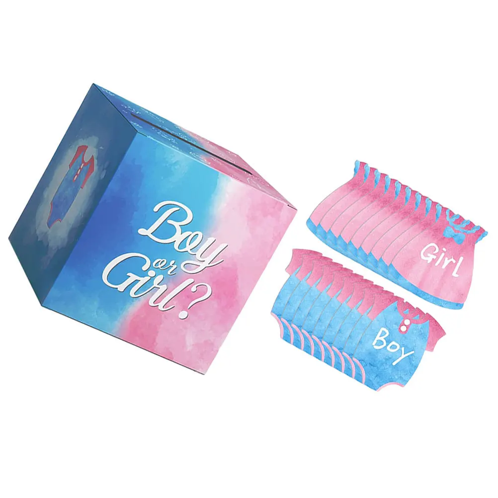 

1 set 1 Set Gender Reveal Party Voting Box Paper Craft Baby Shower Decor Boy Or Girl Game Supplies Party Props Table Decorations