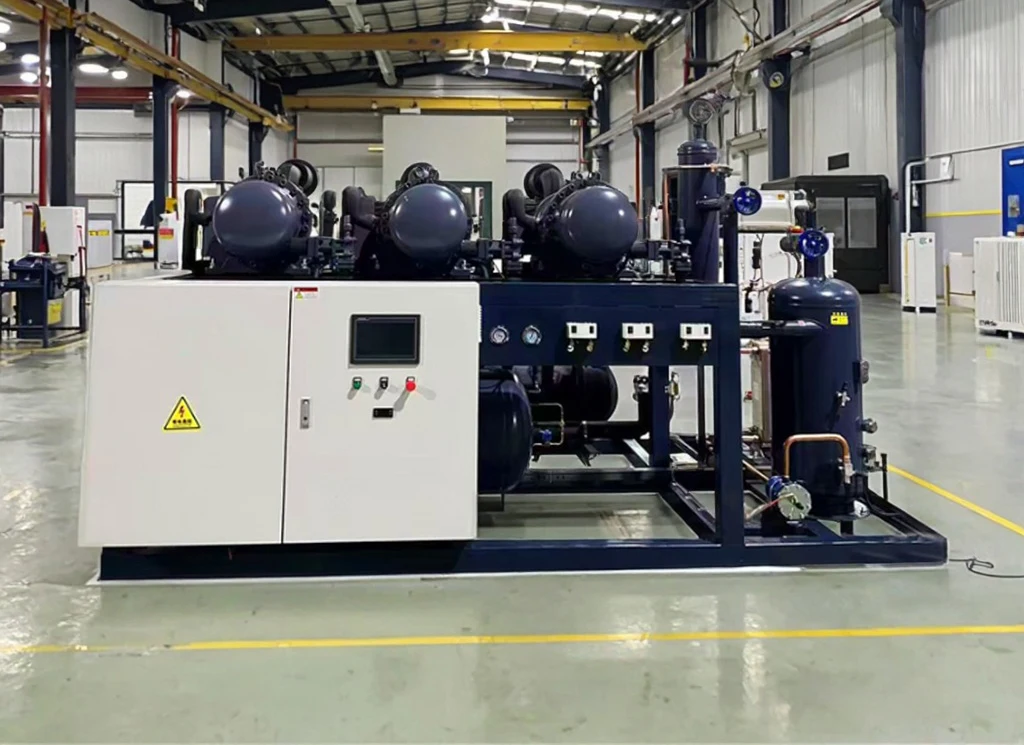 150-360HP Custom Evaporative Air Cooling Refrigeration Freezer System Screw Compressor SRL200DP Model Heat Exchange Walk Frozen