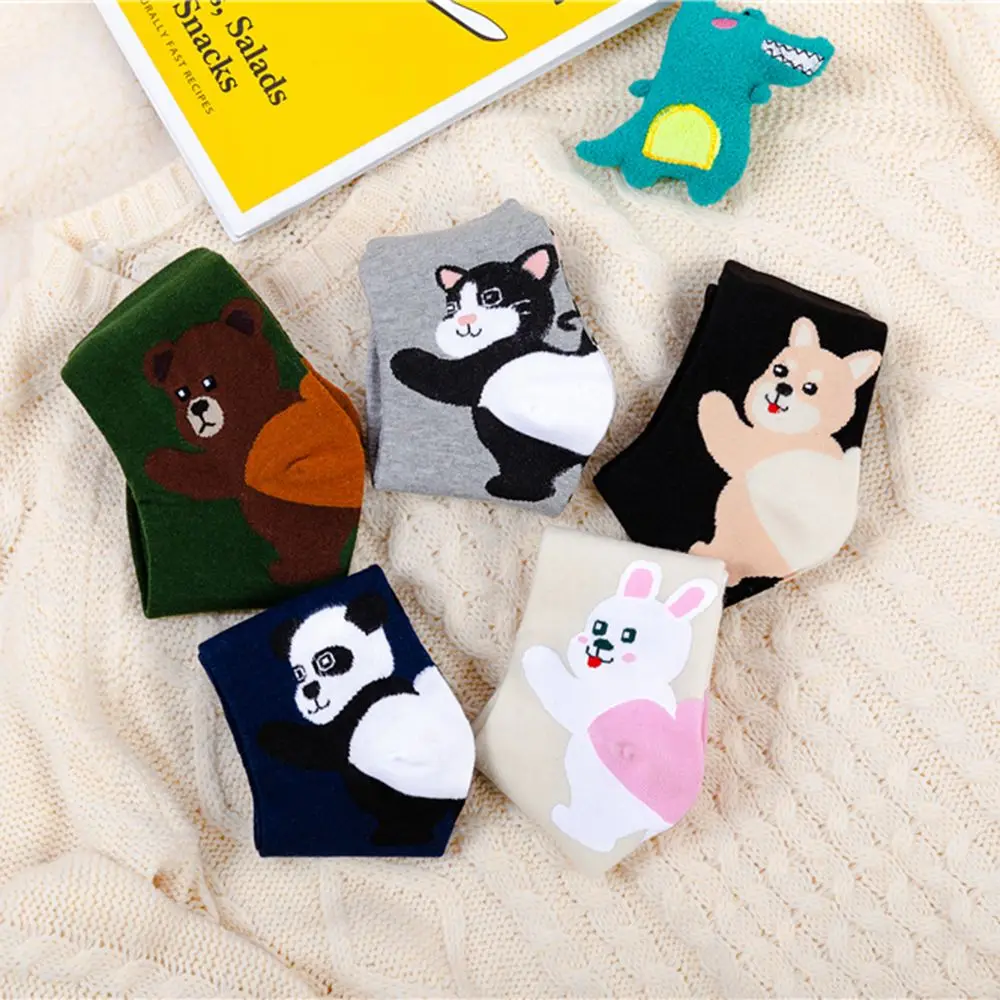 

Funny Harajuku Cat Dog Bunny Panda Absorb Sweat Crew socks Cartoon Animal Socks Mid-tube Women Cotton Socks