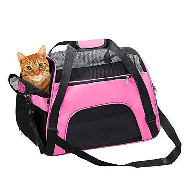 Soft-Sided Carriers Portable Pet Bag Mesh Breathable Dog Cat Carrier Outgoing Travel Breathable Pets Handbag