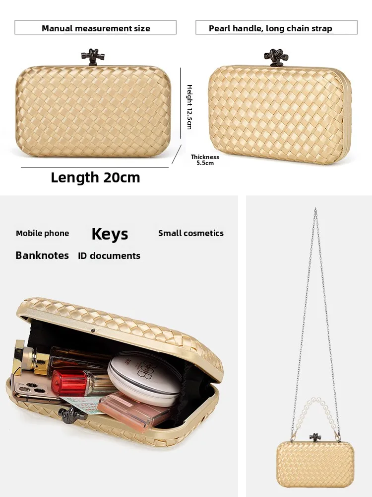 Ele – pochette de soirée tissée en perles, sac à main de petite taille pour femmes, adapté au Banquet Ocns, sangle d'épaule unique