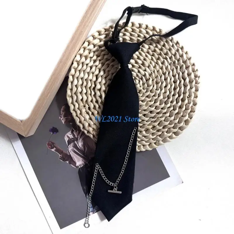 روابط G5GC السوداء للنساء ملامسة تلميذة موحدة مسبقًا ربطة عنق سوداء