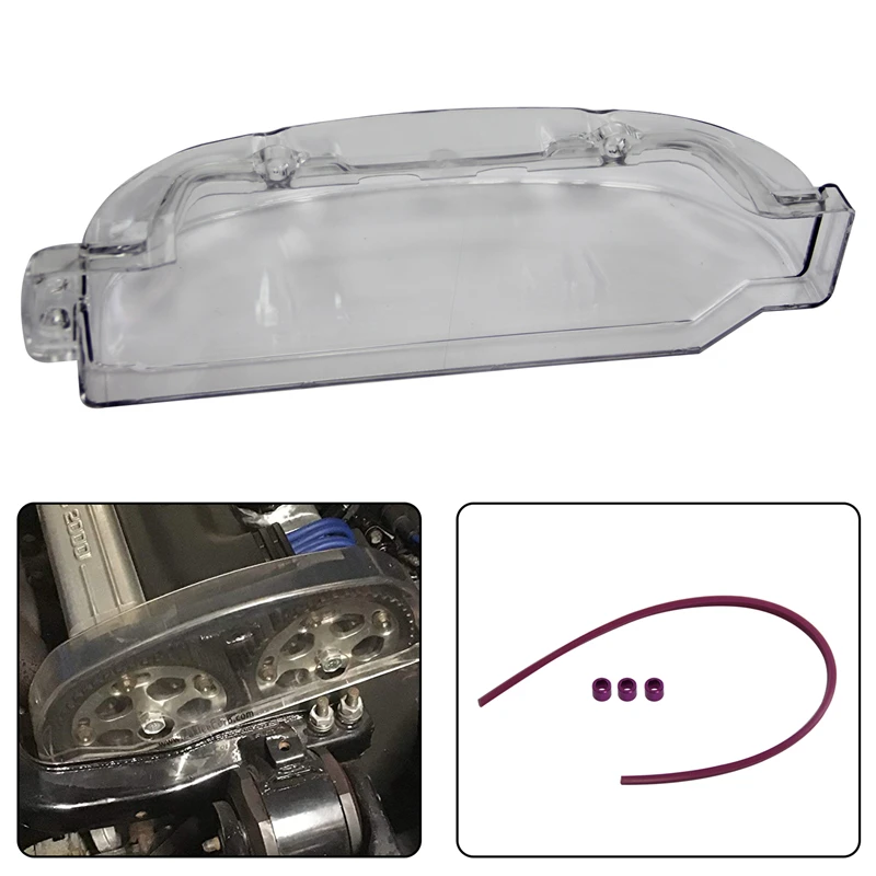 Clear Cam Gear Cover for Mitsubishi Eclipse 89-94 Galant 87-92 Lancer EVO I II III 92-96 4G63 4G63T 2L