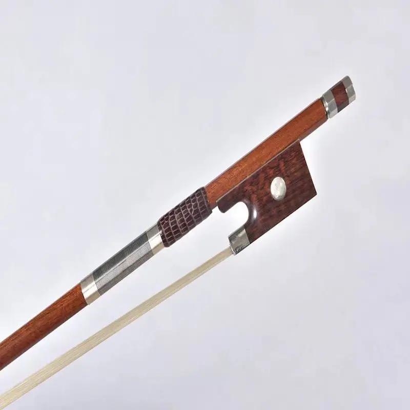 4/4 3/4 1/2 1/4 Wood And Carbon Fiber Hybrid Violin Bow Strong Stick Good Performance Snack Frog Natural Mongolia Horsehair