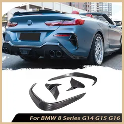 Carbon Fiber Front Bumper Canards Splitters Rear Bumper Canards Splitters For BMW 8 Series G14 G15 G16 M Sport 2018-2021 FRP