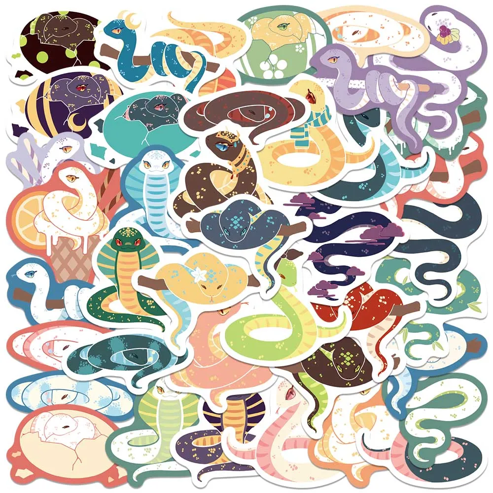 

50PCS Kawaii Rainbow Snakes Cartoon Stickers Decal Laptop Suitcase Scrapbook Phone Water Bottle Decoration Sticker Children Toys