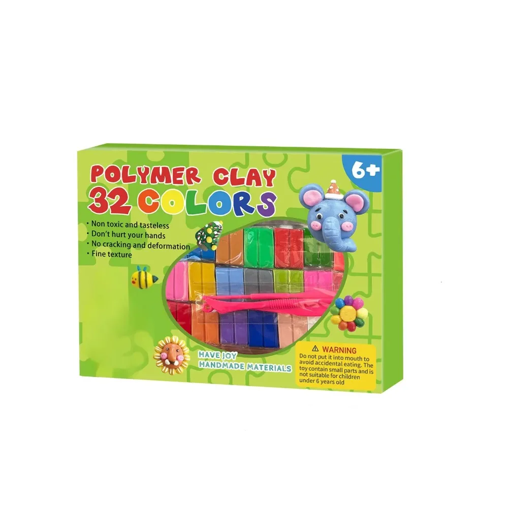 

DIY Earring Jewelry Polymer Clay Toy With Tools Kit 24/32Color Clay Blocks Toy Non-Toxic Handmade Clay Starter Kit Crafts Gifts