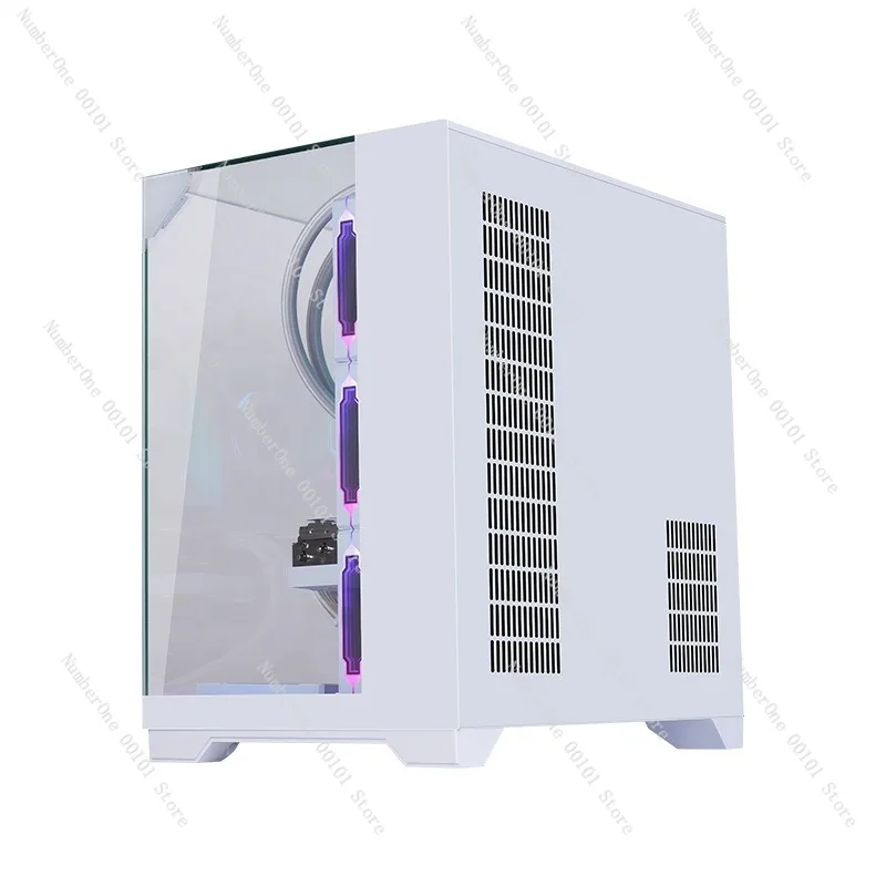 ATX Gaming PC Case Panoramic Tempered Glass 7 Fan Support RGB Lighting Desktop Computer Case High Airflow Gaming Chassis view 3