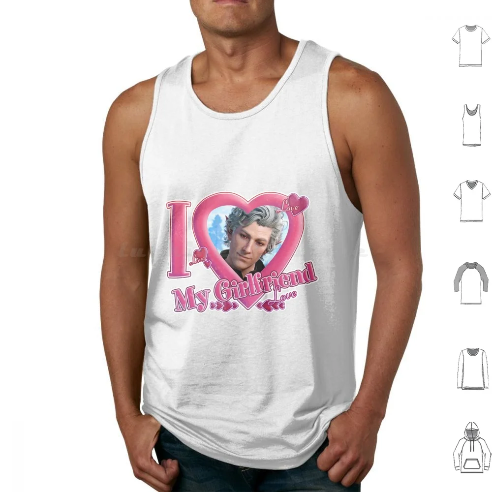 I Love My Girlfriend Astarion Tank Tops Vest Sleeveless Bg3 Baldurs Gate 3 Astarion Companion Romance Funny Meme Cute Laezel