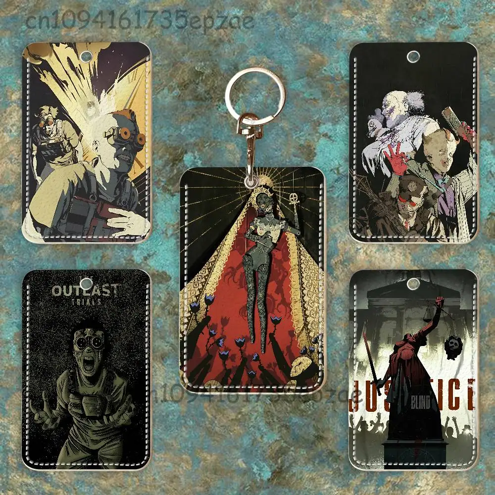 

The O-Outlast T-Trials Premium PU Leather Card Holder Card Case with Metal Carabiner,Customizable Design for Daily Use