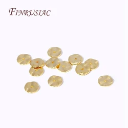 Wave Curling Round Bead Separators DIY Beading Jewelry Making 4/5/6MM 18K Gold Plated Wave Flat Spacer Beads