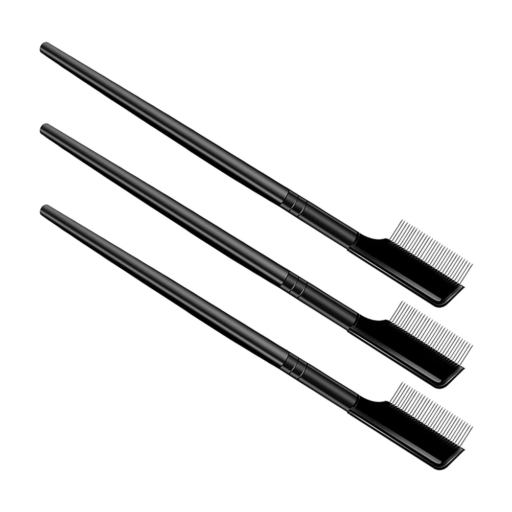 3Pcs 작은 속눈썹 빗 접이식 디자인 스테인레스 스틸 속눈썹 미용 도구 마스카라 애플리케이터 눈썹 디파이너
