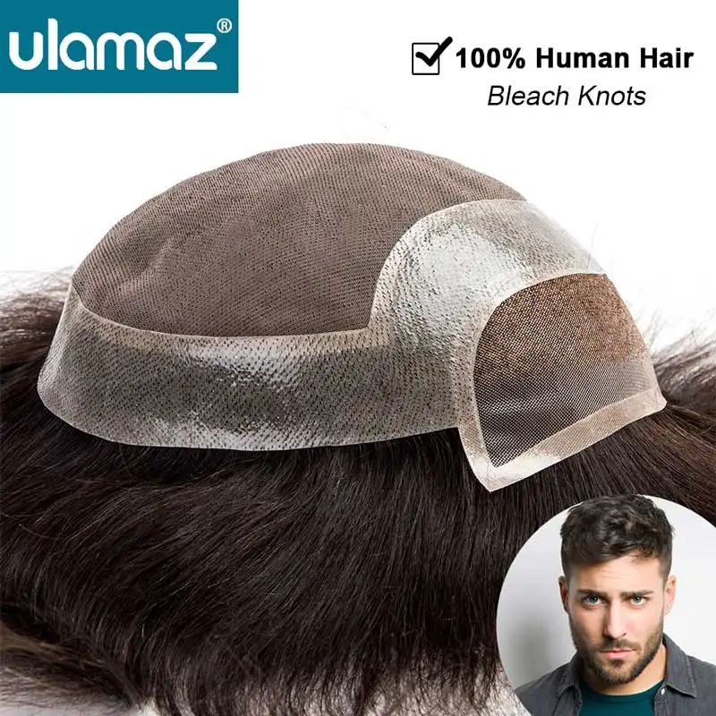 

French Lace Front Men's Capillary Prosthesis Mono Top Toupee Men Wig Human Hair Natural Wigs Hair System For Man Hair Prosthesis