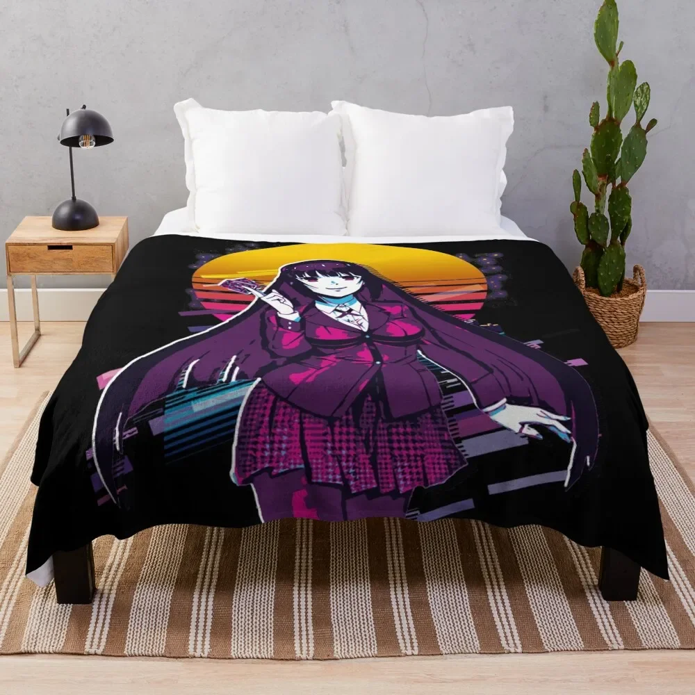 Kakegurui - Yumeko *80s retro* Throw Blanket Decorative Throw valentine gift ideas sofa bed Blankets