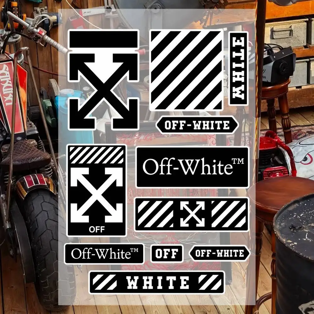 Off-White Aesthetic Graffiti Stickers Waterproof PVC Decals for Car Motorcycle Skateboard Helmet Notebook