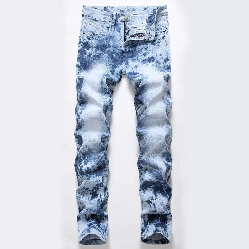 Gebleichte Jeans für Herren, gewaschene Jeans, Bleistifthose, knöchellang, Reißverschluss, dünn, 2025, Taschen, Vintage, zerrissene Löcher, Distressed