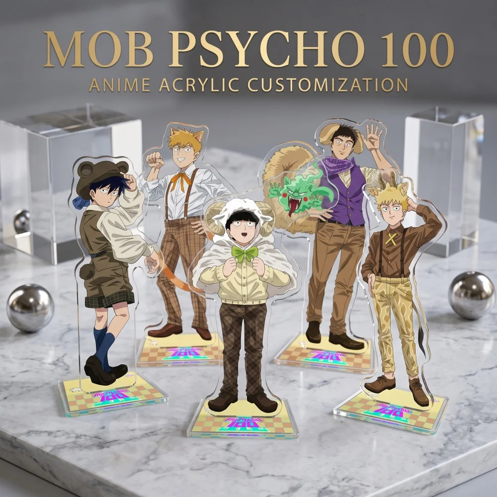 Mob Psycho 100 Anime Acrylic Stand Keychain Mob Ritsu Reigen Teruki Serizawa Character Merch Custom Product 2026 New