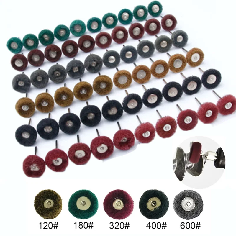 Nylon fiber grinding sanding Head Buffing Polishing set Mini Brush Scouring Pad Abrasive Wheel with 3/2.35mm Shank For Dremel